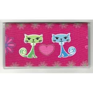  Checkbook Cover Bling Kitty Cat Cats on Pink: Everything 