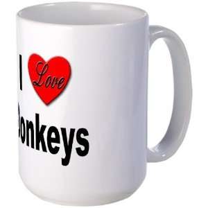  I Love Donkeys Animals Large Mug by  Everything 