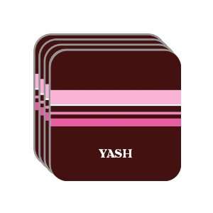 Personal Name Gift   YASH Set of 4 Mini Mousepad Coasters (pink 