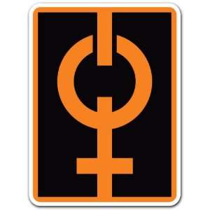  Female Sign Black and Orange Car Bumper Sticker Decal 4.5 
