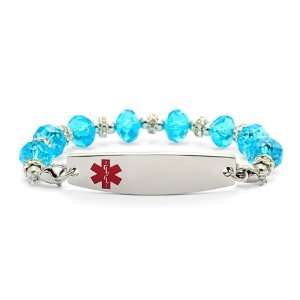  1033   Crystal Bracelet   Turquoise   7 1/4   Medical ID 