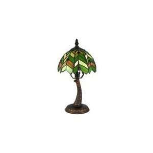    Pretty Green Palm Tree Tiffany Table Lamp 1524: Home Improvement