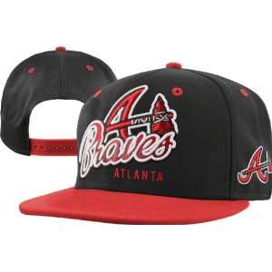 Atlanta Braves Red/Black 47 Brand Tricky Lou Adjustable Snapback Hat 