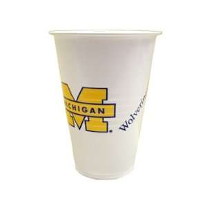 University of Michigan Wolverines Cups Plastic  Sports 