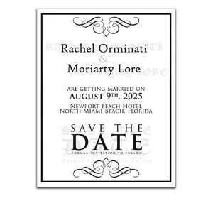  190 Save the Date Cards   English Ebony