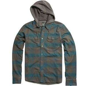    Fox Racing Chase Button Up Hoodie   Large/Peacock: Automotive