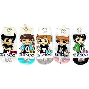   Kpop Socks 5 Pairs Featuring Onew, Jonghyun, Key, Minho & Taemin (PK