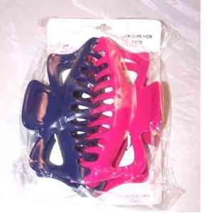  Blue and Magenta Giant Jaw Hair Clips 