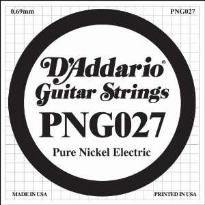   Electric Guitar String, Nickel Wound, .027 Gauge: Musical Instruments