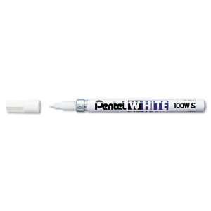  Pentel Permanent Marker, White, Fine Point, 1 Pack (100W S 