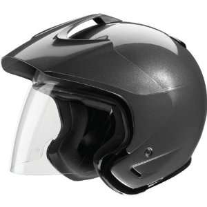  Transit Open Face Motorcycle Helmet Silver 2X   0104 0746: Automotive
