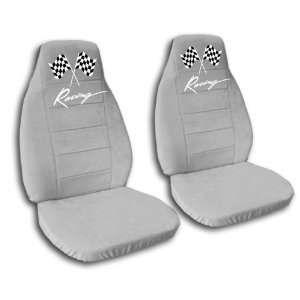   silver racing car seat covers for a 2009 Chevrolet Camaro.: Automotive