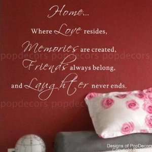   PopDecors Design. Home Where Love resides words decals: Home & Kitchen