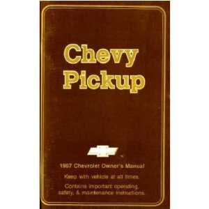  1987 CHEVORLET 1/2 1 TON PICKUP Owners Manual Guide 