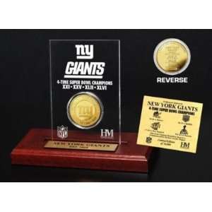  New York Giants 4 Time Champions 24KT Gold Etched Acrylic 