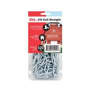  Koch A10922 2/0 by 20 Feet Coil Straight Chain, Zinc 
