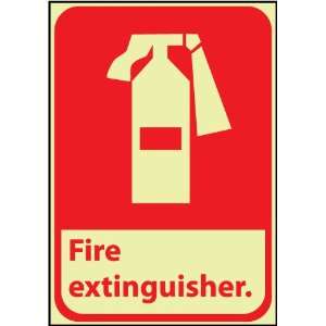 Fire, Fire Extinguisher, 10X7, Rigid Plasticglow:  