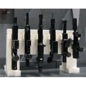 BrickArms LEGO Custom FULLY LOADED Gun Rack White: Toys 