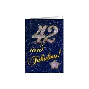   42nd Birthday party with diamond like stars effect Card: Toys & Games