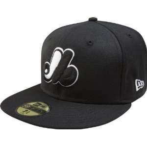 MLB Montreal Expos Cooperstown Black with White 59FIFTY Fitted Cap 