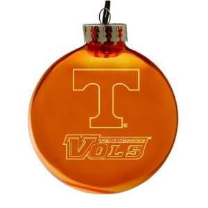  Pack of 2 NCAA Tennessee Volunteers Glass Ball Christmas 