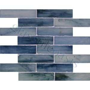   Box 1 3/8 x 6 Blue Pool Frosted Glass Tile   16421: Home Improvement