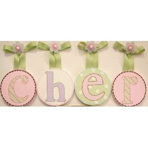  Chers Hand Painted Round Wall Letters: Home & Kitchen