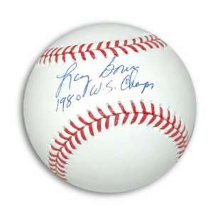   Autographed MLB Baseball Inscribed 1980 WS Champs Sports & Outdoors