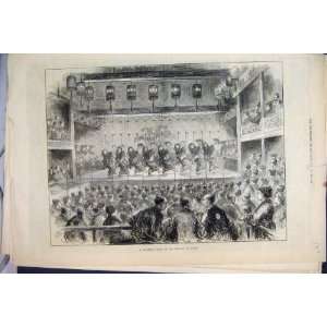  1873 Japanese Ballet Dance Theatre Kyoto Antique Print 