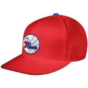   Ness Philadelphia 76ers Red Team Logo Fitted Hat: Sports & Outdoors