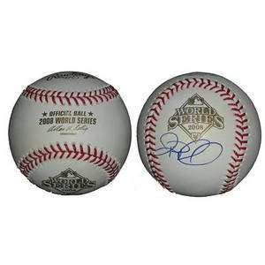  Pat Burrell Signed 2008 World Series Baseball Phillies 