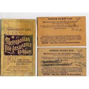  Metropolitan Life Insurance Premium Receipt Books 1910 