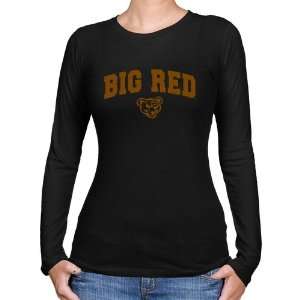  Cornell Big Red Ladies Black Logo Arch Long Sleeve Slim Fit T 