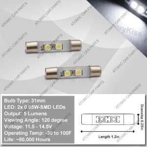   Vanity/Sun Visor LED Bulbs (2x0.2W)   1.22in, White (Pair): Automotive