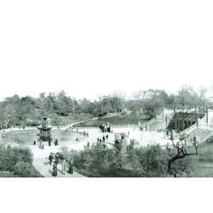  Central Park: Bethesda Terrace c.1902 12x18 Giclee on 