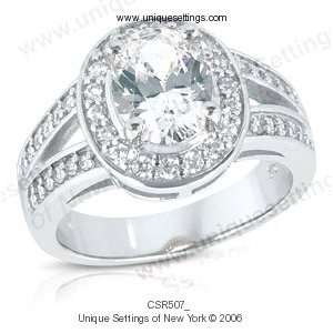  3.65 Ct Diamond Emerald Ring Engagement Oval Cut Pave 