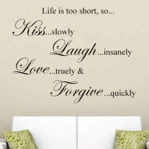 Life Is Too Short, So.. Wall Decal Wall Word Quote 