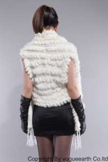 252 new real knitted rabbit fur 3 color vest/jacket  