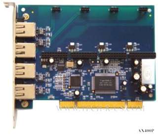 THIS ATCOM A400 Card supports up to 4 FXO or 4 FXS.