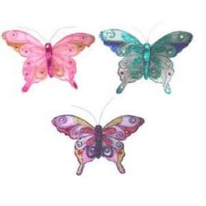  Package of 3  Bright Colored Artificial Butterflies with 