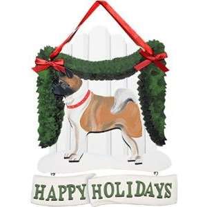  Akita Happy Holidays Sign (Picket Fence): Pet Supplies