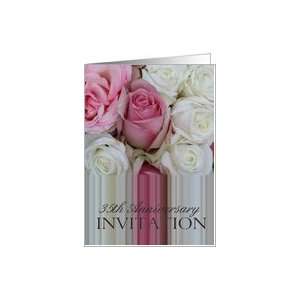  35th Anniversary Party Invitation Soft pink roses Card 