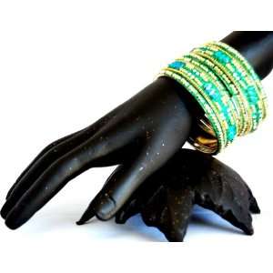  ALDA Lac Bangles Dark Green: Jewelry
