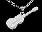 Pendentif guitare instrument de musique bijou en argent 925 pour mille