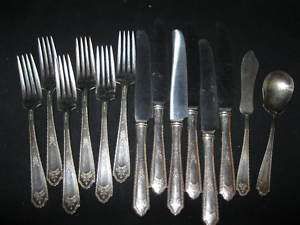 National Silver Company 14 Pieces Flatware Silverplate Pattern Two 