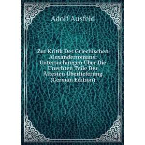   Der Ãltesten Ã?berlieferung (German Edition) Adolf Ausfeld Books