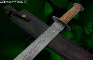 30 INCHES CELTIC VIKING DAMASCUS KNIFE WOOD SWORD 0788  