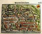 1549 City of ZUG Switzerland Joh. Stumpf SUPERB handcol. WOODCUT