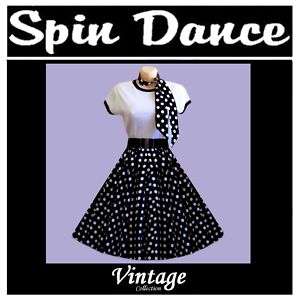 50s Vintage Style Rockabilly Rock n Roll Skirt + Scarf  