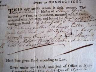 Revolutionary War Document 1780   Sloop York   Wax Seal   Saltonstall 